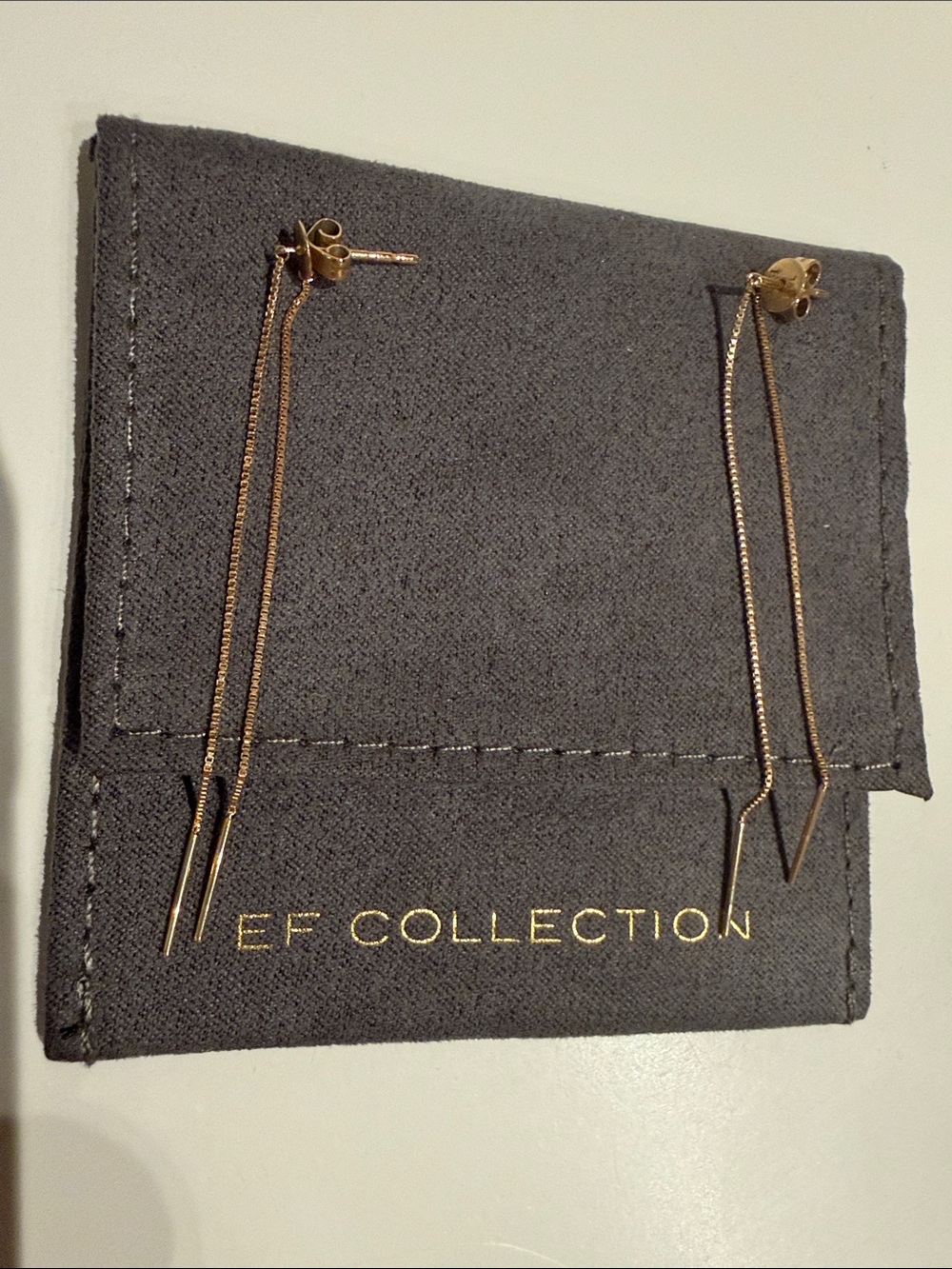 EF Collection 5" Liquid Gold Threader Stud Earring - 14k Yellow Gold / Pair